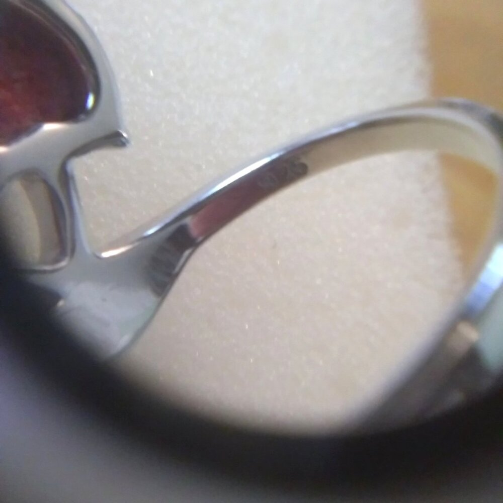 Coral Cherry Silver Ring - Picture 6 of 7